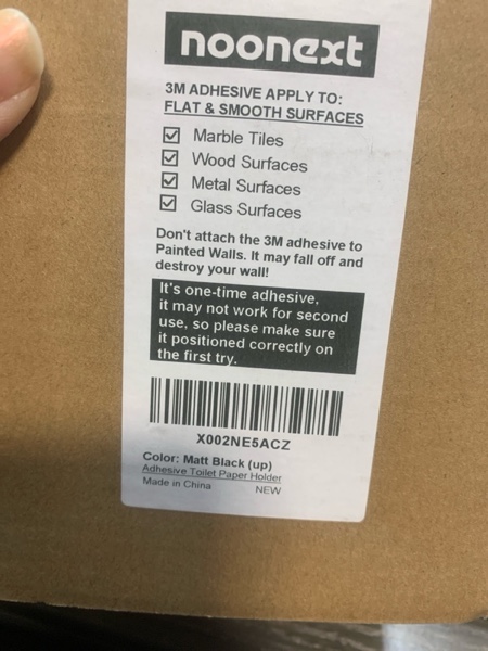 Condition photo showing New/Like New for Adhesive Toilet Paper Holder with Shelf, SUS304 Stainless Steel Toilet Paper Roll Holder, Mega Roll Tissue Roll Paper Dispenser, No Drilling or Wall Mounted with Screws (Black Matte)