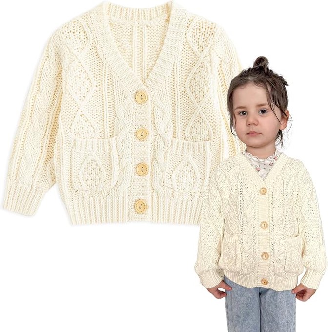 simplee kids baby cardigan cable knit toddler cardigan long sleeve fall winter open front knit sweat