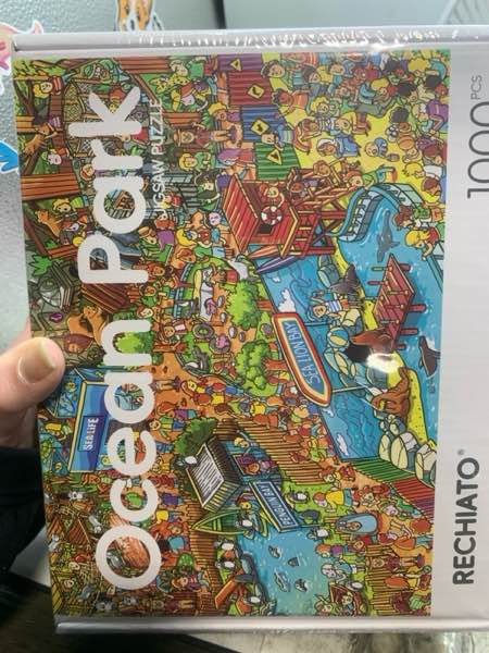 Condition photo showing New/Like New for Jigsaw Puzzles for Adults, 2 Pack 1000 Pieces Ocean Park Dinosaur Park Puzzle, Cartoon Painting Challenging Puzzles for Family Activity Game Nights Gifts Fidget Stress Relief