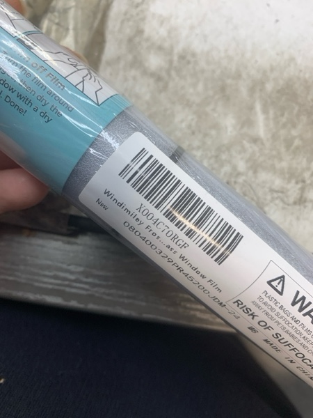 Condition photo showing New/Like New for Windimiley Window Privacy Film Frosted Glass Static Cling Black Lattice Bathroom Decorative Sticker Heat Control Uv Sun Blocking Opaque Vinyl Non-Adhesive Removable Door Covering, 17.5 x 78.7In, Pure 17.5 Inch x 6.5 Feet Pure