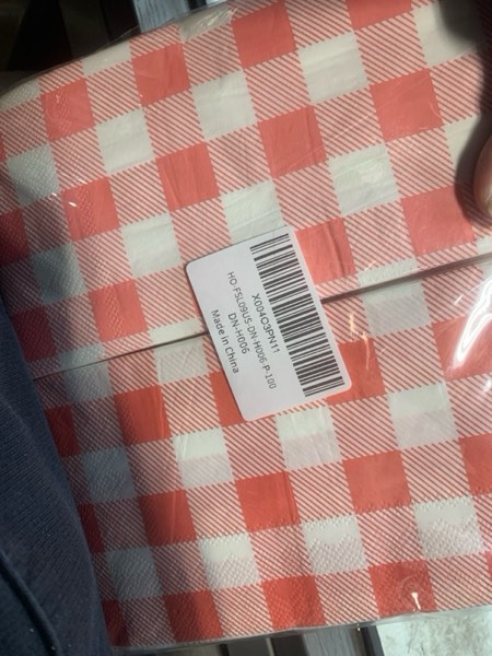 Condition photo showing New/Like New for Pink Gingham Napkins Disposable Rectangle: 100PCS Checkered Paper 15.7x11.8 Inch for Dinner Party