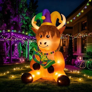 shappy 6 ft huge mardi gras inflatable outdoor decoration mardi gras blow up highland cow decor with