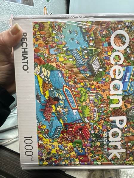 Condition photo showing New/Like New for Jigsaw Puzzles for Adults, 2 Pack 1000 Pieces Ocean Park Dinosaur Park Puzzle, Cartoon Painting Challenging Puzzles for Family Activity Game Nights Gifts Fidget Stress Relief