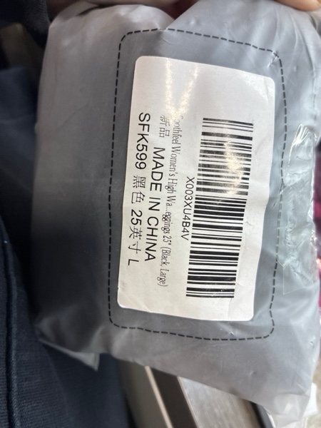 Condition photo showing New/Like New for (Size L) Soothfeel Women's High Waisted Yoga Workout Leggings 25" 28" 25 Inch Black