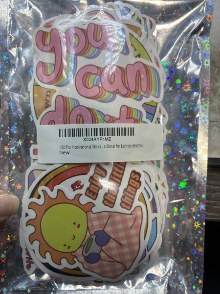 Condition photo showing New/Like New for 130 Pcs Motivational Holographic Stickers for Teens Adults - Inspirational Scrapbook Decals for Journaling, Waterproof Vinyl Mental Health Quotes for Laptops Bottles