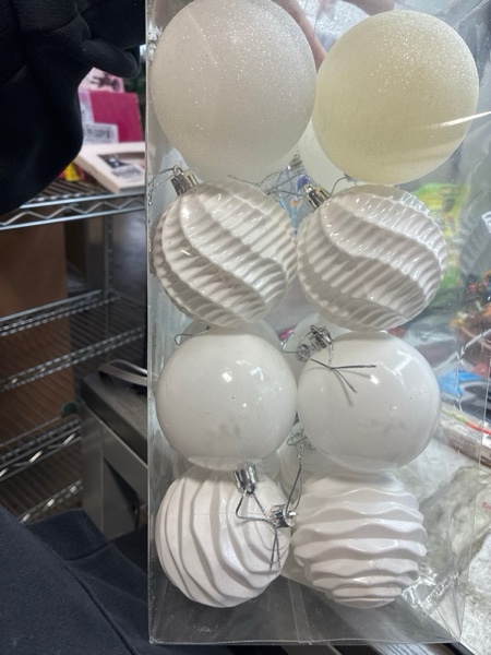 Condition photo showing New/Like New for XmasExp 16ct Christmas Balls Ornaments - Shatterproof Large Hanging Ball Decorative Xmas Balls for Halloween Decorations Holiday Wedding Party Xmas Tree Decoration(3.15"/80mm, White) White 3.15"