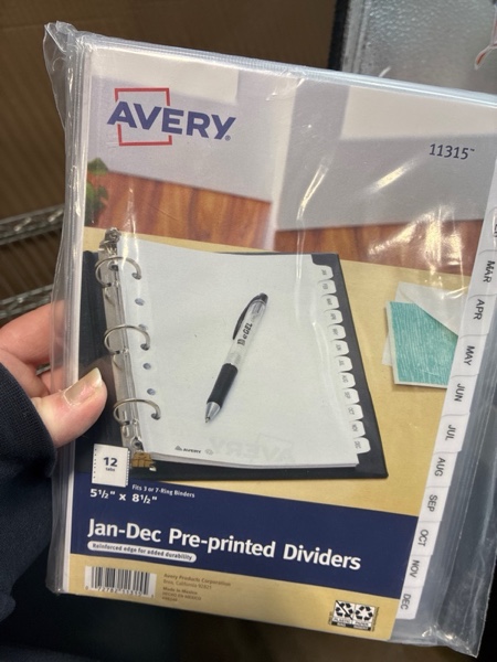 Condition photo showing New/Like New for Avery Jan-Dec 12-Tab Mini Dividers  8.5  x 5.5   1 Set (11315)