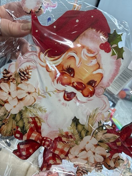 Condition photo showing New/Like New for Vintage Style Santa Claus Welcome Sign - Wooden Hanging Sign for Front Door Xmas Wall Hanging Decor for Indoor Outdoor Christmas Party Supplies