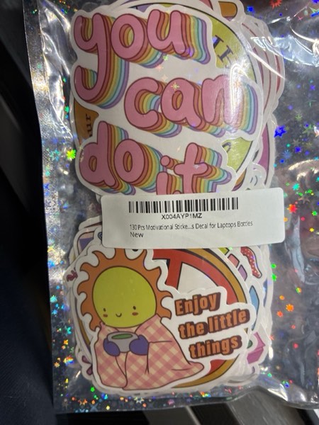 Condition photo showing New/Like New for 130 Pcs Motivational Holographic Stickers for Teens Adults - Inspirational Scrapbook Decals for Journaling, Waterproof Vinyl Mental Health Quotes for Laptops Bottles
