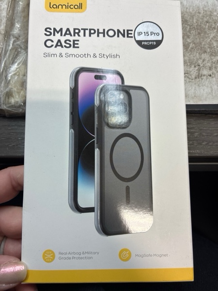 Condition photo showing New/Like New for Lamicall Magnetic Phone Case for iPhone 15 Pro, for MagSafe - [18 FT Mil-Grade Drop Protection] Phone Case with Air Bumpers and Raised Edges, Shockproof Case for iPhone 15 Pro, Black 15 Pro (6.1")