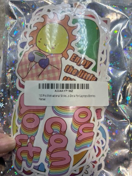 Condition photo showing New/Like New for 130 Pcs Motivational Holographic Stickers for Teens Adults - Inspirational Scrapbook Decals for Journaling, Waterproof Vinyl Mental Health Quotes for Laptops Bottles