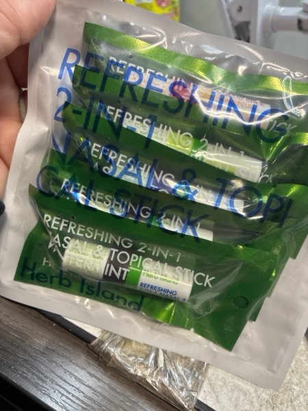 Condition photo showing New/Like New for Herb Island 2 in 1 Nasal Stick Inhaler, Nose Refreshing VapoInhaler, Essential Oil Rub, On-The-Go, Freshing, Focus, Awake (5 Pack Mix) Assorted (5 Flavors)