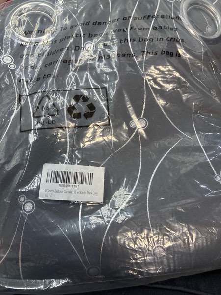 Condition photo showing New/Like New for BGment Blackout Curtains for Bedroom/Living Room, Thermal Insulated Grommet Window Drapes with Line and Dots Pattern, 2 Panels, Each Panel 55 x 69 Inch, Dark Grey 55"W x 69"L (Pack of 2) Dot-dark Grey