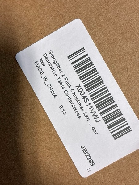 Condition photo showing New/Like New for Glooglitter 2 Pack Christmas Lanterns with Warm White LED Lights 11 x 6 Inch Red Christmas Lantern Decor with Holly Berry Pine Hanging Xmas Candle Holder Indoor Outdoor Decorative Table Centerpieces