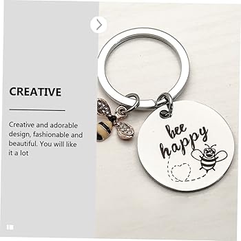 Wsuaria Bee Gifts - Bee Keychain Key Chains Women Cute Keyrings for Keys Inspirational Motivational 