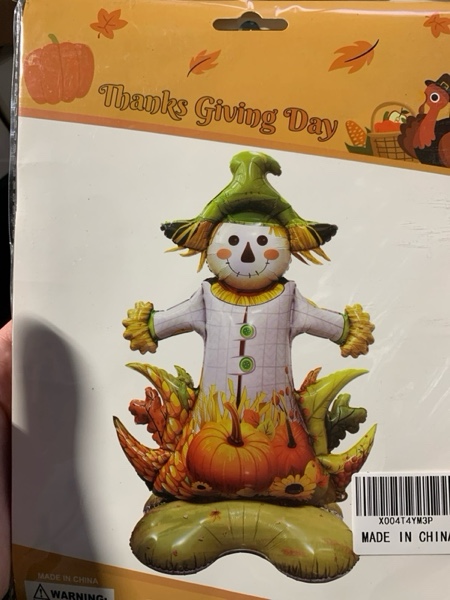 Condition photo showing New/Like New for Thanksgiving Scarecrow Balloons Party Decorations, 47 Inch Fall Giant Self Standing Scarecrow Balloon, Fall Themed Party Decoration Supplies Birthday Decoration Harvest Festival Decor Balloons