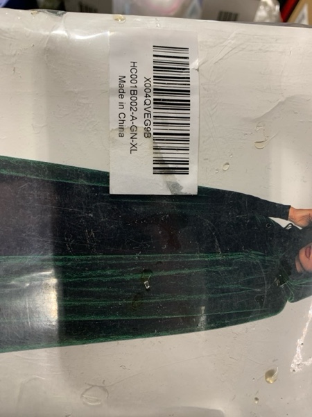 Condition photo showing New/Like New for Velvet Hooded Cloak for Adults Full-Length Medieval Cape with Oversized Hood for Halloween Cosplay Gothic Wizard Green X-Large