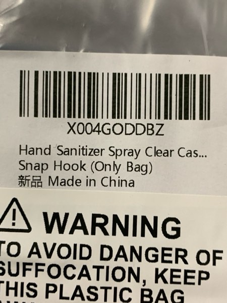 Condition photo showing New/Like New for Hand Sanitizer Spray Clear Case for touchland 1FL OZ/30ml, 3 Pack Blind Box Keychain, Figures Display Bag, Zippered Pouch, Mini Makeup Bag, with Keychain Snap Hook (Pink & Blue & Clear)