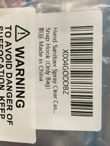 Condition photo showing New/Like New for Hand Sanitizer Spray Clear Case for touchland 1FL OZ/30ml, 3 Pack Blind Box Keychain, Figures Display Bag, Zippered Pouch, Mini Makeup Bag, with Keychain Snap Hook (Pink & Blue & Clear)