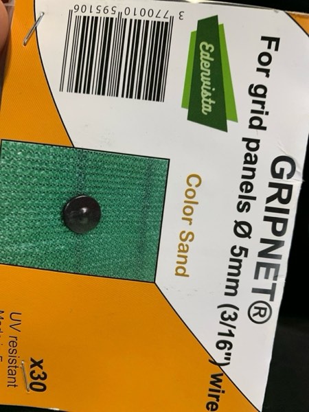 Condition photo showing New/Like New for GRIPNET Clips for Garden Privacy net to Rigid Fence Panels (Wire Diameter 5mm (3/16'') | UV-Treated, 30 Pack, Color Sand.