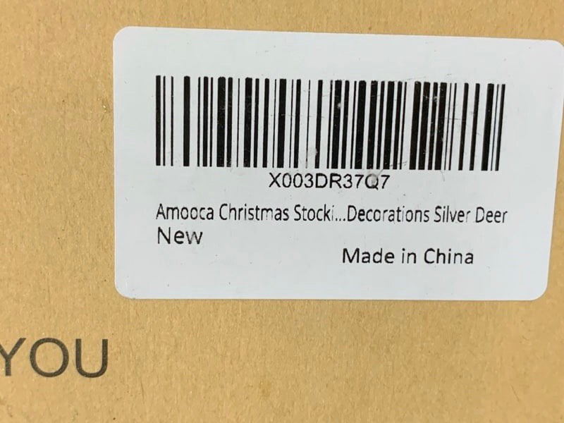 Amooca Christmas Stocking Holders Non-Slip Metal Hooks Fireplace Mantle Stocking Hanger for Christmas Party Decorations (Christmas Deer Silver, 1 Pack)