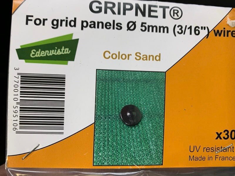Condition photo showing New/Like New for GRIPNET Clips for Garden Privacy net to Rigid Fence Panels (Wire Diameter 5mm (3/16'') | UV-Treated, 30 Pack, Color Green.