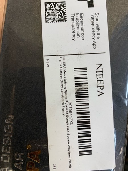 Condition photo showing New/Like New for NIEEPA Men's Sports Polarized Sunglasses Square Frame Glasses NP1007 A01 Matteblack Frame/Grey Lens