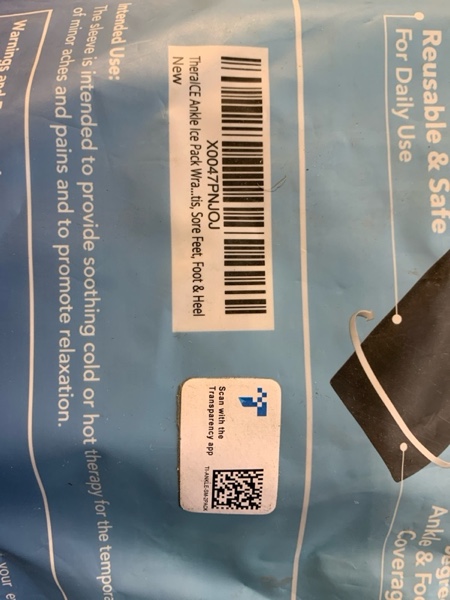 Condition photo showing New/Like New for TheraICE Ankle Ice Pack Wrap for Swelling & Sprained Ankle Brace for Women & Men, Cold Therapy Support Compression Socks, Plantar Fasciitis & Achilles Tendonitis Relief, Sore Feet & Heel Original (Pack of 2) Small/Medium