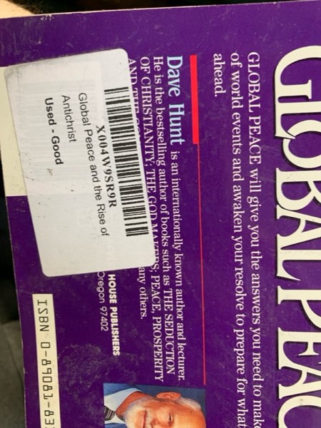 Condition photo showing New/Like New for Global Peace and the Rise of Antichrist