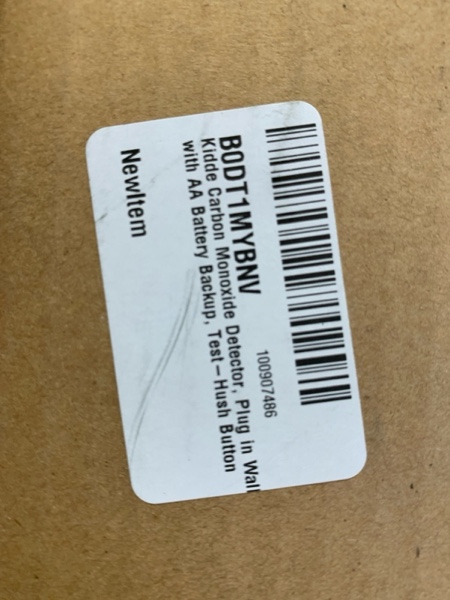 Condition photo showing New/Like New for Kidde Carbon Monoxide Detector, Plug in Wall with AA Battery Backup, Test-Hush Button