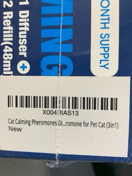 Condition photo showing New/Like New for Cat Calming Pheromones Diffuser: 3-in-1 Kit Cat Appeasing Pheromone Diffuser to Calm (1 Plugin+2x48ml Refills) for Comfort Reduces Stress Anxiety, Long-Lasting Appeasing Pheromone for Pet Cat (3in1)