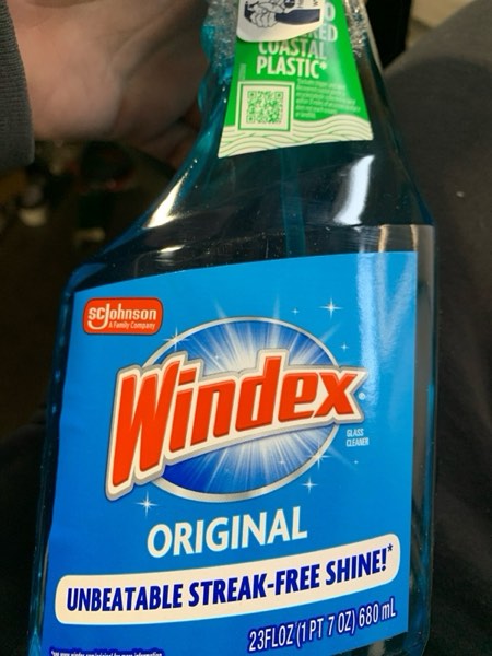 Condition photo showing New/Like New for Windex Glass and Window Cleaner Spray Bottle, Packaging Designed to Prevent Leakage and Breaking, Surface Cleaning Spray, Original Blue Scent, 23 Fl Oz