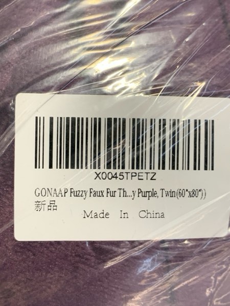 Condition photo showing New/Like New for GONAAP Fuzzy Faux Fur Throw Blanket Twin Size Frosty Purple Super Soft Cozy Plush Fuzzy Shaggy Blanket for Couch Sofa Bed (Frosty Purple, Twin(60"x80")) Frosty Purple Twin(60"x80")