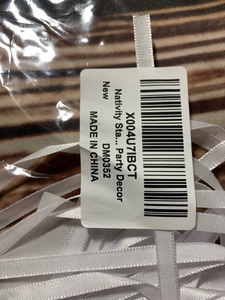 Condition photo showing New/Like New for Nativity Stable Porch Banners Religious Christmas Door Decoration Xmas Nativity Stable Scene Hanging Backdrop Religious Porch Signs Manger for Church Winter Holiday Xmas Photo Props Party Decor