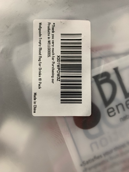 Condition photo showing New/Like New for 10 Pack Blood Bag for Drinks Pouches Mug Empty Vampire Diary Halloween Food Safe Reusable Drink Containers Bags Cups for Christmas Juice Party Nursing Birthday