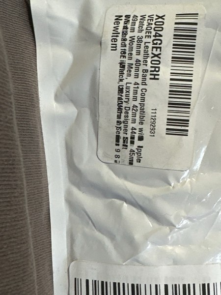 Condition photo showing New/Like New for Leather Band Compatible with Apple Watch 38mm 40mm 41mm 42mm 44mm 45mm 49mm Women Men, Luxury Designer Soft Wristband for iWatch Ultra/Ultra 2 Series 9 8 7 6 5 4 3 2 1 SE Black 38/40/41mm