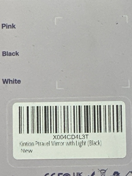 Condition photo showing New/Like New for Kintion Tiny Travel Compact Mirror, 4.6"*2.9" Portable LED Lighted Makeup Mirror, 3 Colors Touch Dimmable Purse Mirror, Rechargeable Folding Cosmetic Mirror for Women, Black