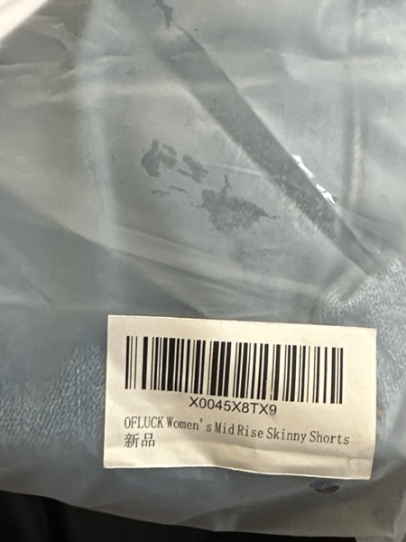 Condition photo showing New/Like New for OFLUCK Shorts for Women Mid Rise Roll Cuff Bermuda Stretch Denim Jean Shorts 2 Yw1011-light Blue