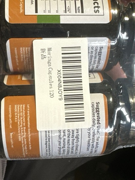 Condition photo showing New/Like New for 2 Pack Moringa Capsules 10-in-1 Superfood Supplement – Turmeric Curcumin, Bromelain & Black Pepper – Antioxidant, Energy & Skin Support – Vegan, Non-GMO 120 Count (Pack of 1)