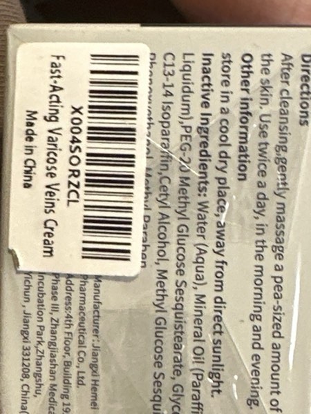 Condition photo showing New/Like New for Fast-Acting Varicose Veins Cream for Legs: 2.1 Fl Oz Spider Vein Cream for Blood Circulation and Skin Smoothing - Natural Formula Fast-Acting Relaxing for Men and Women (Pack of 1)