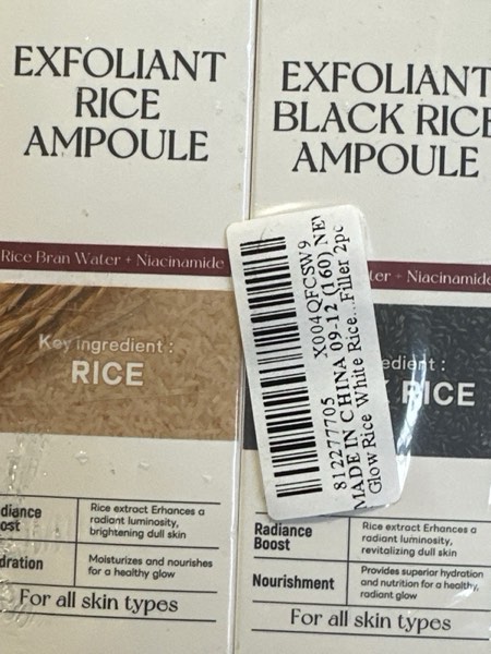 Condition photo showing New/Like New for 2PC Peel Shot Glow Rice Ampoule Duo, 2025 Upgrade Black and White Rice Exfoliant | Gentle Peel + Pore Minimizing | Exfoliating Face and Body Scrub for All Skin Types 1 Fl Oz (Pack of 1)