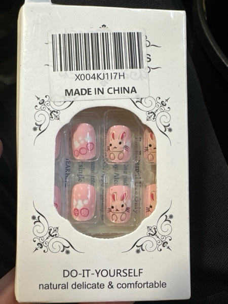 Condition photo showing New/Like New for Short Press on Nails Square Easter Fake Nails with Cute Bunny Designs Pink Red Nail Tips Full Cover Acrylic Easter Nails Press Ons Glue on Nails Easter Stick on Nails for Women Girls DIY Manicure style09
