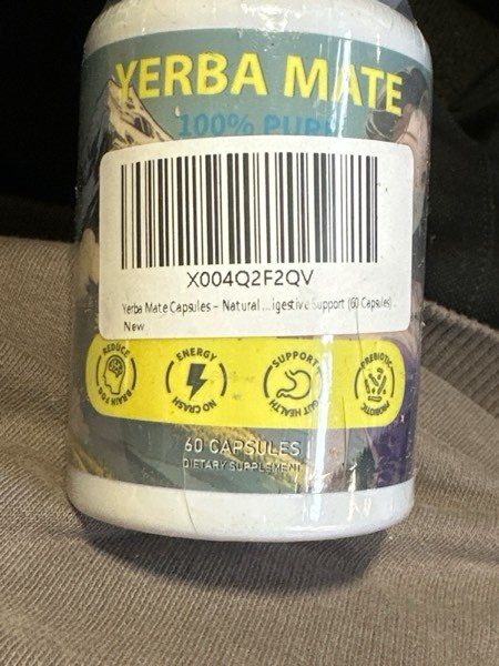 Condition photo showing New/Like New for Yerba Mate Capsules – Natural Herbal Blend for Focus, Mental Clarity & Digestive Support (60 Capsule