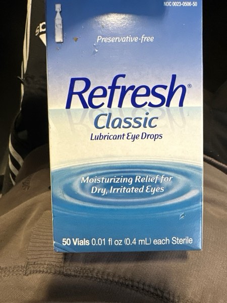 Condition photo showing New/Like New for Refresh Classic Lubricant Eye Drops, Preservative-Free,0.01 Fl Oz Single-Use Containers, 50 Count, Pack of 1, Packaging May Vary