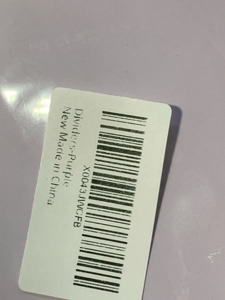 Condition photo showing New/Like New for Binder Dividers with Tabs, Dividers for 3 Ring Binder, 5 Tab Lavender Purple (11" L x 8.5" W)