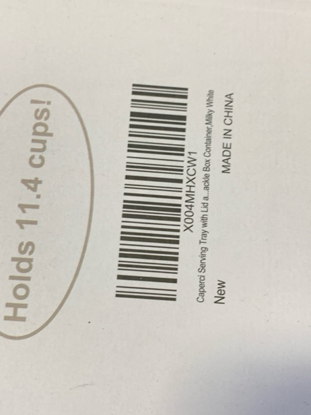 Condition photo showing New/Like New for Caperci Original Snackle Box Container - 10-Compartment Divided Snack Serving Tray with Lid & Handle, 2 Dressing Containers, Perfect for Picnic, Leak-Proof, Dishwasher Safe, BPA-Free (Cream)