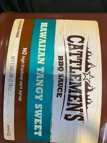 Condition photo showing Good Condition for Cattlemen's Hawaiian Tangy Sweet BBQ Sauce, 1 gal 1 Gallon (Pack of 1)
