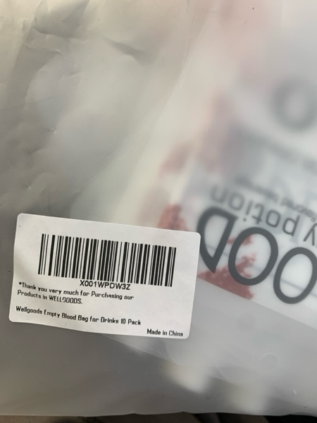 Condition photo showing New/Like New for 10 Pack Blood Bag for Drinks Pouches Mug Empty Vampire Diary Halloween Food Safe Reusable Drink Containers Bags Cups for Christmas Juice Party Nursing Birthday