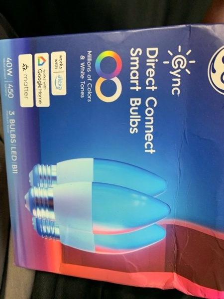 Condition photo showing New/Like New for GE Cync Smart LED Light Bulbs, Color Changing Decorative Light Bulbs, Indoor WiFi Lights, Matter Compatible, Compatible with Alexa and Google Home, Medium Base (3 Pack)