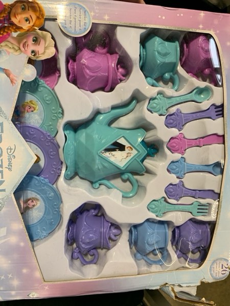 Condition photo showing New/Like New for Disney Frozen Tea Set - 26 Pc Bundle with Frozen Tea Party Decorations, Cups, Tea Pot, Featuring Anna and Elsa Plus Frozen Stickers, More | Frozen Tea Set Party Supplies